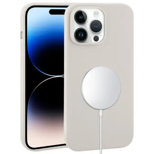 For iPhone 14 Pro Max Liquid Silicone Full Coverage MagSafe Phone Case