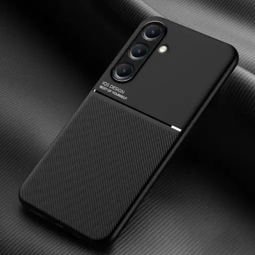 For Samsung Galaxy A56 5G Classic Tilt Strip Grain Magnetic PC Hybrid TPU Phone Case 
