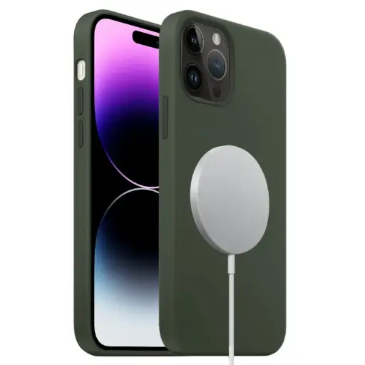 For iPhone 15 Pro Max Liquid Silicone Full Coverage MagSafe Phone Case.