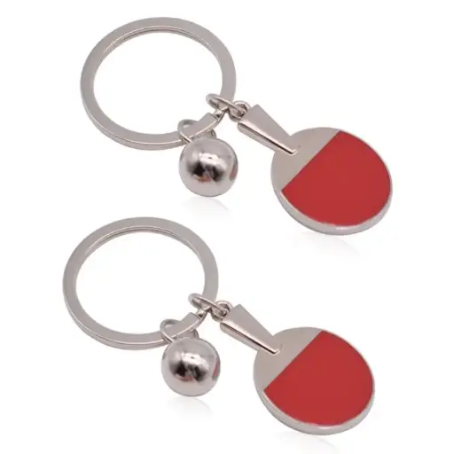 Table Tennis Metal Keychain.