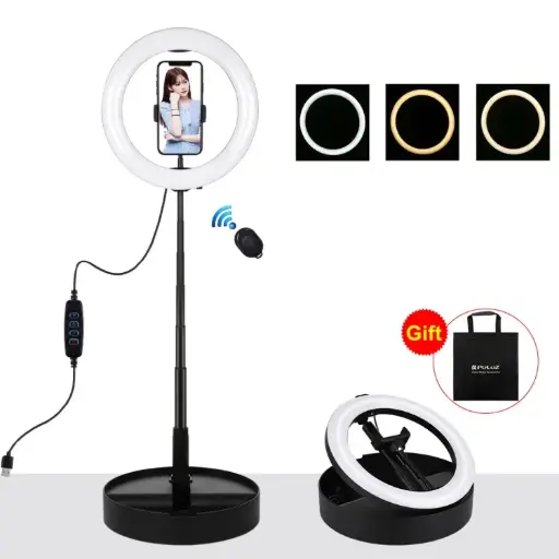 PULUZ 10.2" Dual LED Ring Light with Bluetooth Remote