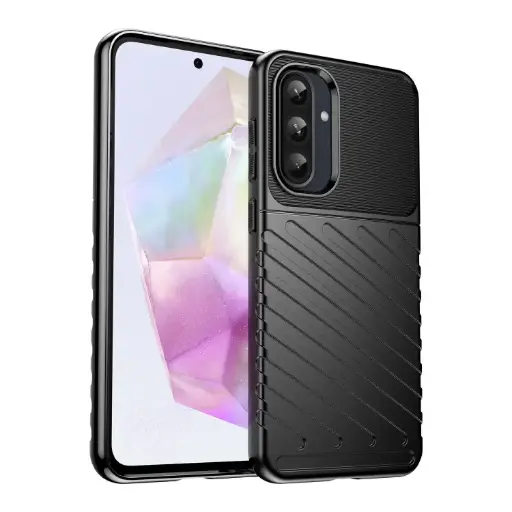 For Samsung Galaxy A56/A36 5G Thunderbolt Shockproof TPU Phone Case(Black) 