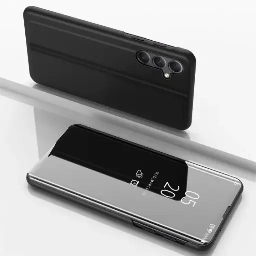 For Samsung Galaxy A54 5G Plated Mirror Horizontal Flip Leather Phone Case with Holder