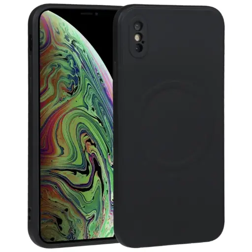For iPhone XS Max Liquid Silicone Full Coverage Shockproof Magsafe Phone Case