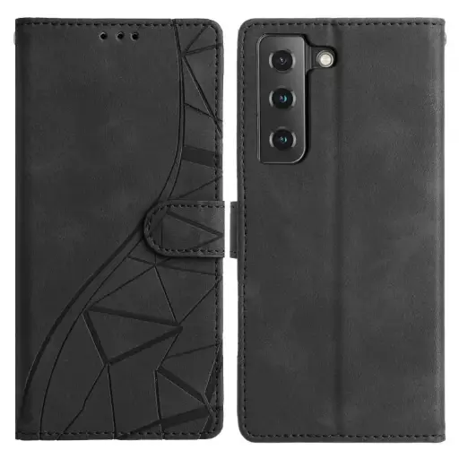 For Samsung Galaxy S22 5G Triangles Embossed Leather Phone Case
