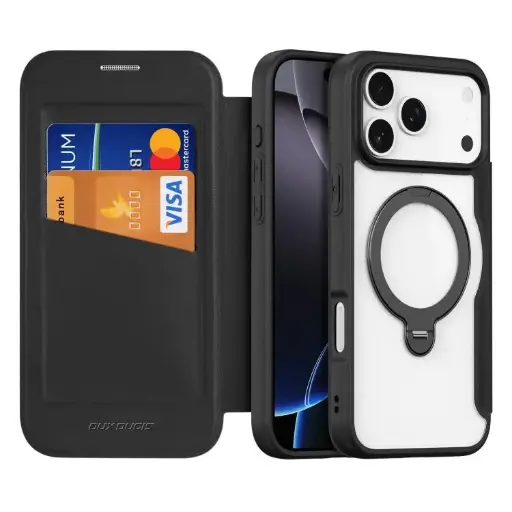For iPhone 17 Pro DUX DUCIS Skin X Pro Series MagSafe Ring Holder Leather Phone Case