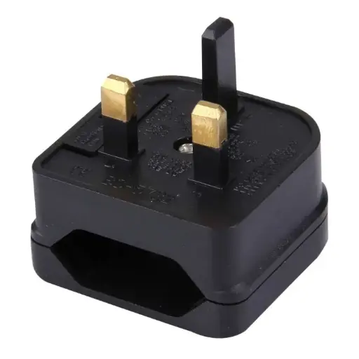 Portable EU Plug to UK Plug Adapter Power Socket Travel Converter with Fuse