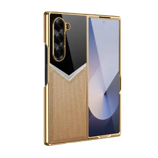 For Samsung Galaxy Z Fold7 5G Integrated Leather Contrast Color Folding Phone Case.