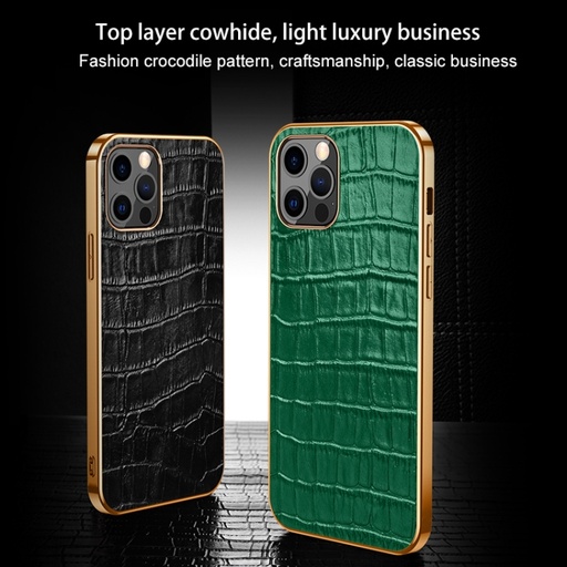 Phone 13 Pro Max Electroplated Edge Crocodile Texture 