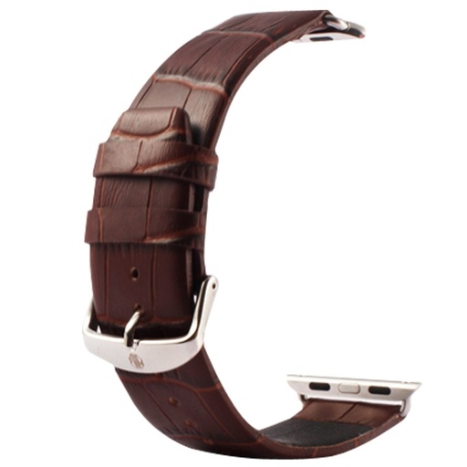 Kakapi for Apple Watch 42mm Crocodile Texture Classic Buckle Genuine Leather Watchband .