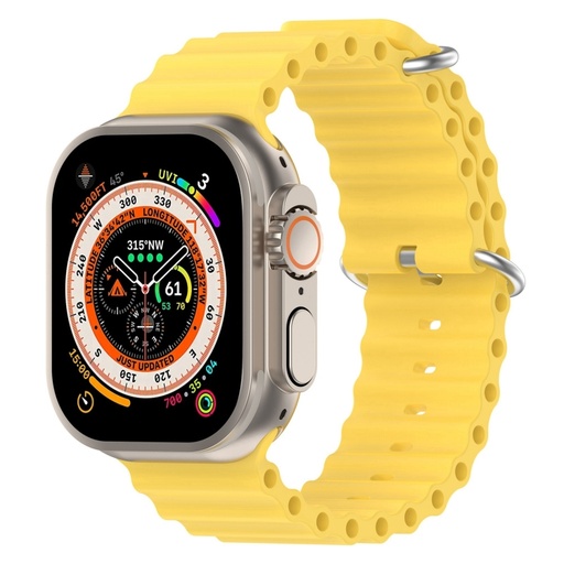 Ocean Silicone Watch Band For Apple Watch Ultra 49mm / Series 8&7 45mm / SE 2&6&SE&5&4 44mm .