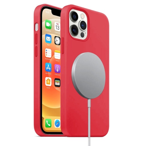 For iPhone 12 / 12 Pro Magnetic Liquid Silicone Full Coverage Shockproof Magsafe Case with Magsafe Charging Magnet.