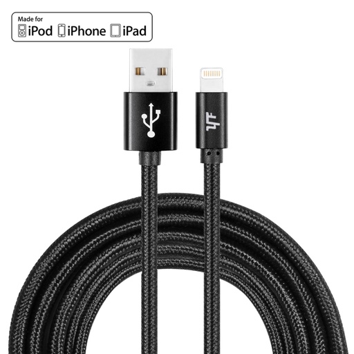 [00-482] 
3m  MFI Certificated 8 Pin to USB Nylon Weave Style Data Sync Charging Cable.