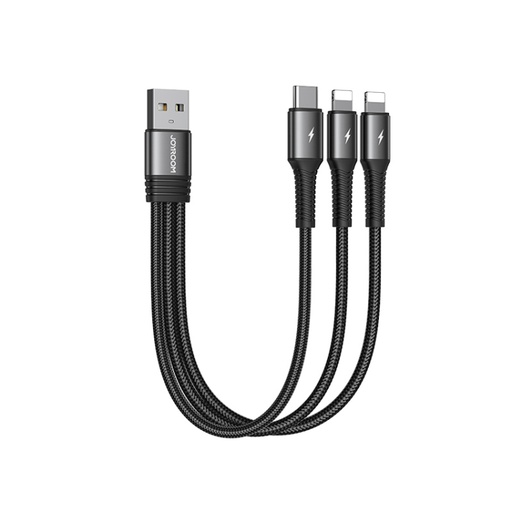[00-485] 
JOYROOM  3 in 1 USB to 8 Pinx2+Type-C Nylon Braid Charging Cable.