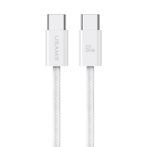 USAMS PD60W USB-C/Type-C to USB-C/Type-C Rainbow Braided Fast Charging Data Cable.