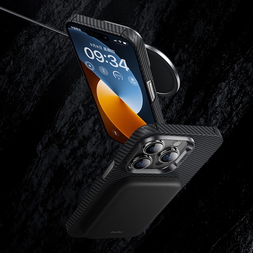 [00-567] For iPhone 14 Pro Benks 600D MagSafe Kevlar Carbon Fiber Phone Case