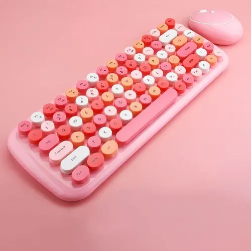 [00-779] Mofii Sweet Wireless Keyboard And Mouse Set Girls Punk Keyboard Office Set.