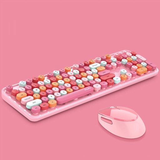 [00-779] Mofii Sweet Wireless Keyboard And Mouse Set Girls Punk Keyboard Office Set.
