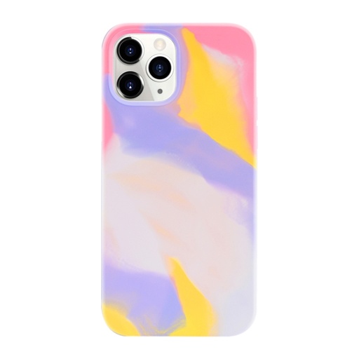 [00-923] For iPhone 11 Pro Max Liquid Silicone Watercolor Protective Case .