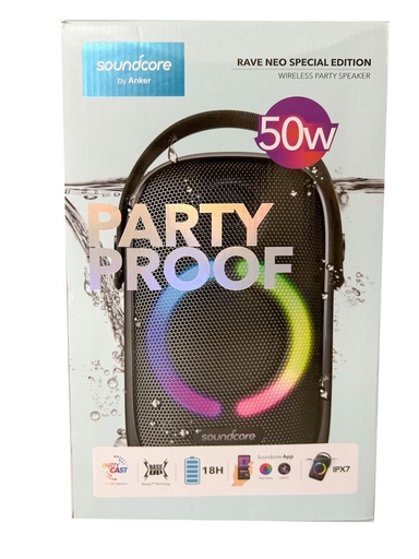 [00-958] Soundcore by Anker Party Proof Rave Neo Wireless Party Speaker.