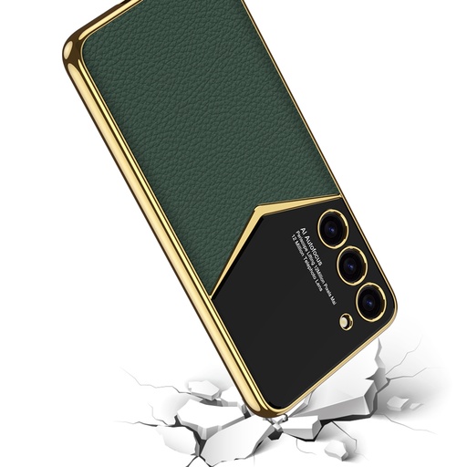 For Samsung Galaxy S23 Ultra 5G GKK Plating Soft TPU + Leather Full Coverage Phone Case .