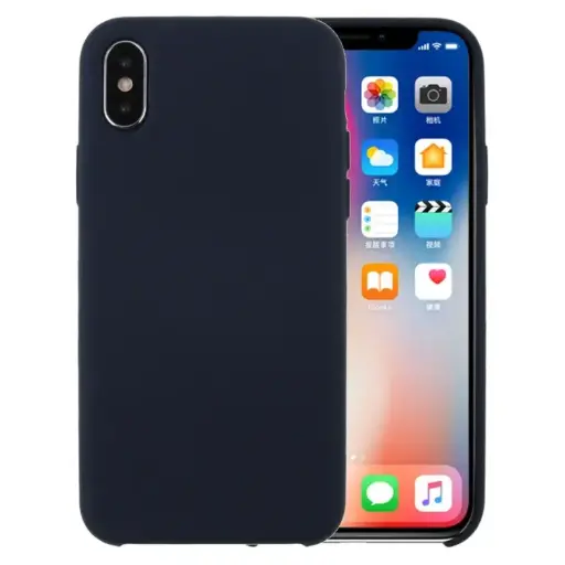 For iPhone X / XS Pure Color Liquid Silicone + PC Dropproof Protective Back Cover Case.
