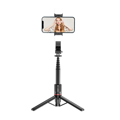 [1076] Bluetooth Remote Control Detachable Fill Light Tripod Selfie Stick Phone Holder.