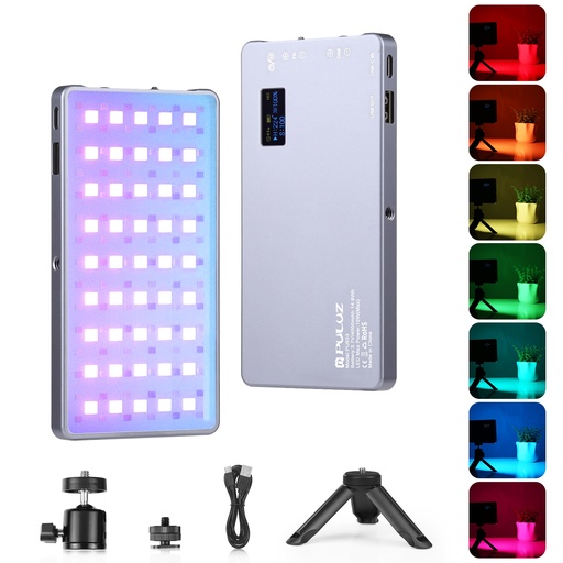 [1144] PULUZ LED Full Color RGB Beauty Fill Light Pocket Vlogging Photography Light.