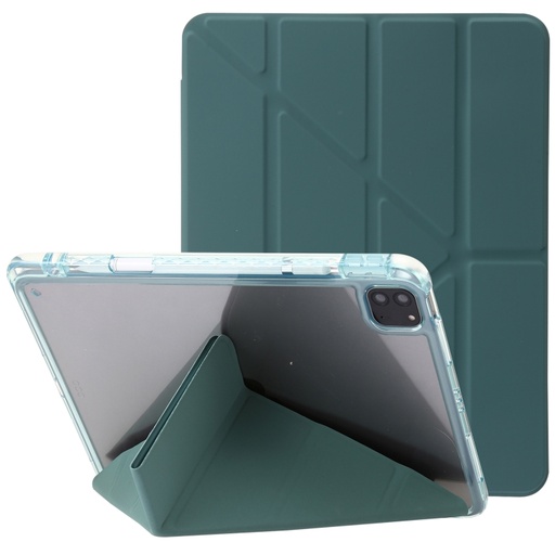 For iPad Pro 12.9 2022 / 2021 / 2020 Clear Acrylic Deformation Leather Tablet Case.