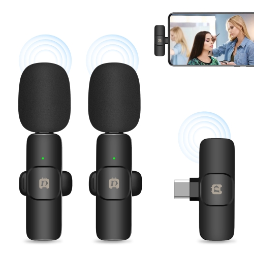 [1151] 	PULUZ Wireless Lavalier Noise Reduction Reverb Microphones for Type-C Phone, Type-C Receiver and Dual Microphones .