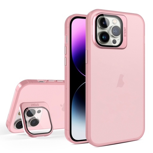 For iPhone 15 Pro Max Skin Feel Lens Holder Translucent Phone Case.