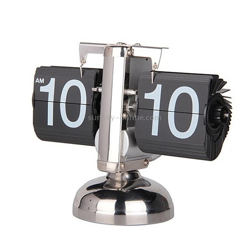[1188] Balance Shaped Metal Auto Flip Down Clock Desktop Decorative Clock with Single Holder.