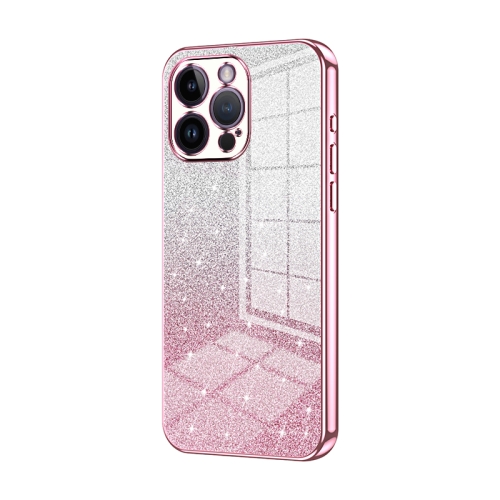 For iPhone 14 Pro Max Gradient Glitter Powder Electroplated Phone Case.