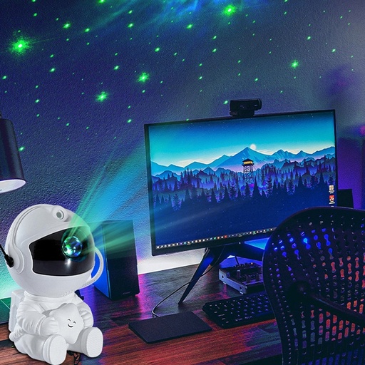 [1202] USB Astronaut Shape Colorful LED Laser Star Projection Light(Star).
