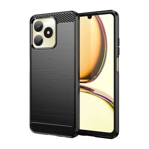 [1218] For Realme C53 Brushed Texture Carbon Fiber TPU Phone Case.