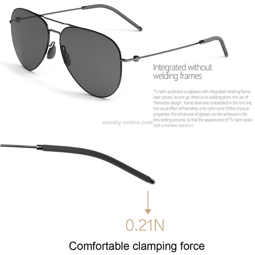 [1409] Original Xiaomi Youpin TS Computer Glasses Polarized UV Lens Sunglasses,  Stainless Steel Gravity Rear Frame.