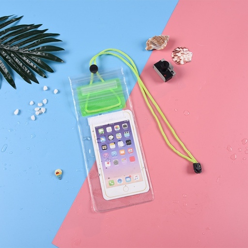 [1506] Transparent Mobile Phone Waterproof Bag With Lanyard.